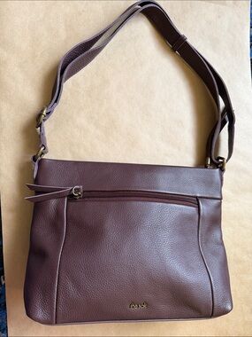 NWOT The Sak Melrose Leather Crossbody Bag Dark Brown Adjustable Strap
